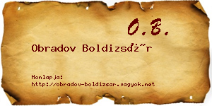 Obradov Boldizsár névjegykártya